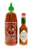 Tabasco and Sriracha come in travel size and are good for on-the-road snacks. Tabasco and Sriracha come in travel size and are good for on-the-road snacks.